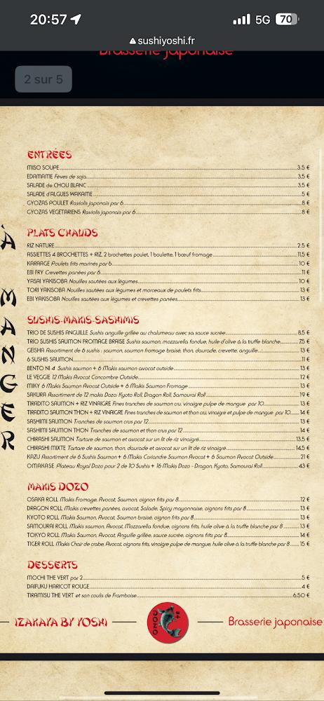Dozo - Menu Image 4